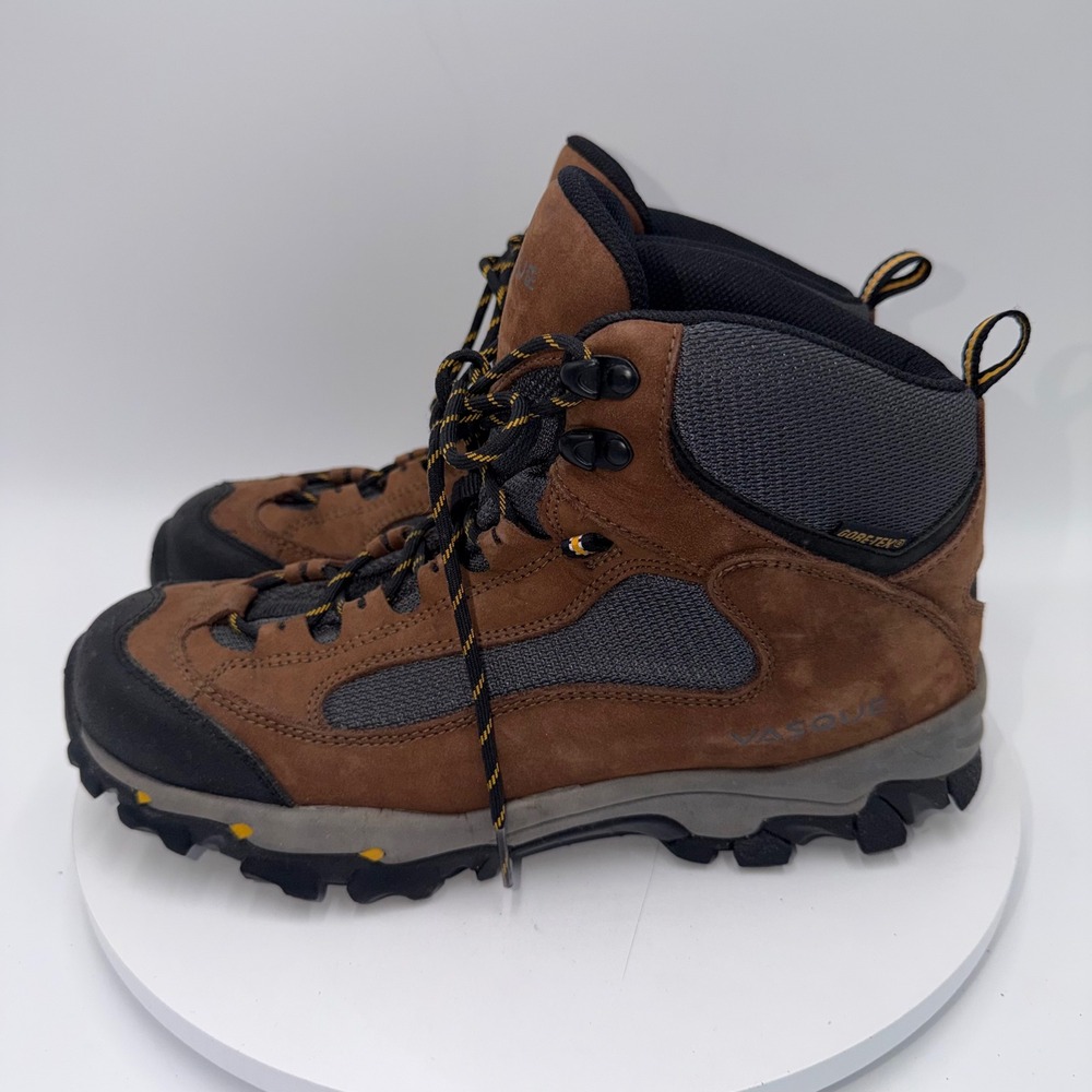 Vasque Gore-Tex Hiking Boots M 8.5 W 10.5 Brown Suede Vibram Waterproof Mid Top